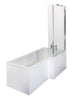 Image of Nuie SBATH29 1500mm Right Hand Square Shower Bath Set, White