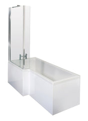 Nuie SBATH28 1500mm Left Hand Square Shower Bath Set, White