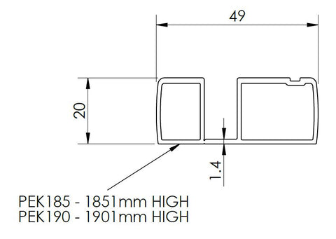 Nuie PEK185 1850mm Profile Extension Kit