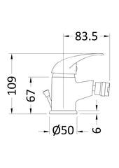 Nuie PF306 Eon Mono Bidet Mixer, Chrome