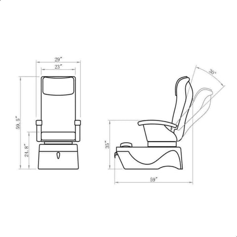 DIR Salon Pipeless Pedicure Chair Dragon DIR 5820 - Houux