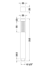 Nuie PK329 Square Brass Shower Handset, Chrome