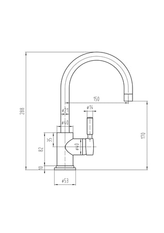 Hudson Reed PN380 Tec Single Lever Mono Basin Mixer, Chrome