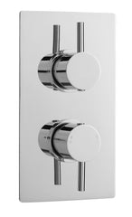 Nuie QUEV51 Twin Thermostatic Shower Valve, Chrome