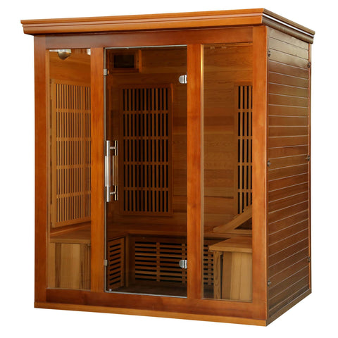 Cedar Elite 3-4 Person Premium Sauna w/ 9 Carbon Heaters - Houux