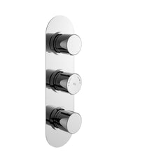 Hudson Reed RNDTR02 Round Triple Valve, Chrome