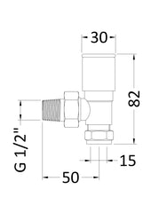 Hudson Reed RV002 Angled Radiator Valve Pack (Pairs), Chrome