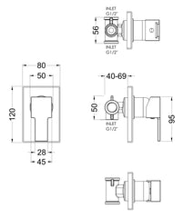 Nuie SANMV10 Sanford Manual Shower Valve, Chrome