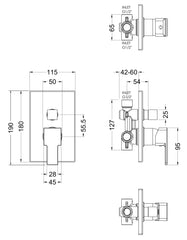 Nuie SANMV12 Sanford Manual Shower Valve With Diverter, Chrome