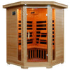 Image of Sante Fe 3-Person Hemlock Corner Infrared Sauna w/ 7 Carbon Heaters - Houux