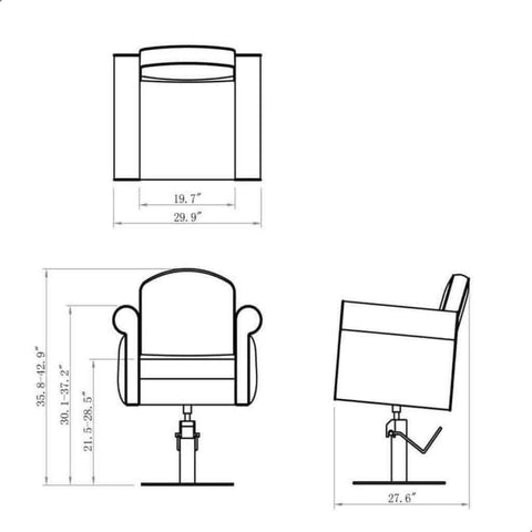 DIR Salon Kelis Shampoo Backwash (1) and Kelly Styling Chair (3) Salon Package DIR 7066-1067 - Houux