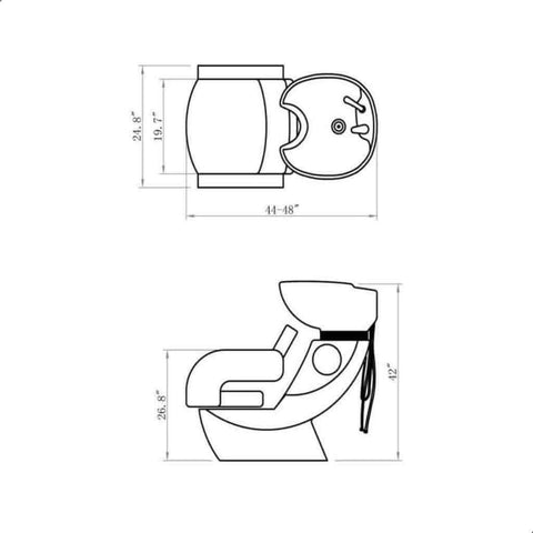 DIR Salon Shampoo Backwash Unit Accendini Adjustable Seat DIR 7028 - Houux