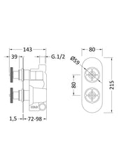 Hudson Reed SIWTW01 Industrial Twin Valve, Chrome