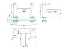 Hudson Reed SOT303 Sottile Bath Filler, Chrome