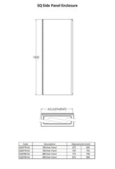 Nuie SQSP80BP 800mm Side Panel