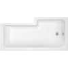 Image of Nuie WBS1685L 1600mm Left Hand Square Shower Bath, White