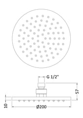 Nuie STY069 Round LED Fixed Shower Head, Chrome