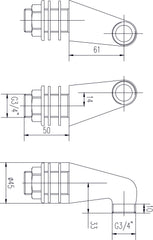 Nuie SX315 Inlet Leg, Chrome