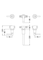 Hudson Reed TEL317 Tec Lever Wall Mounted Basin Mixer, Chrome