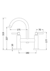 Hudson Reed TEL353 Tec Lever Bath Filler, Chrome