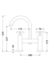 Hudson Reed TEX353 Tec Crosshead Bath Filler, Chrome