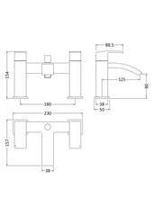 Nuie TSI304 Vibe Bath Shower Mixer, Chrome