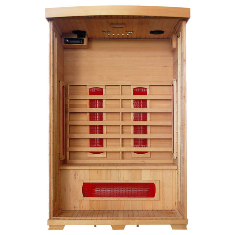 Coronado 2-Person Hemlock Deluxe Infrared Sauna w/ 5 Ceramic Heaters - Houux