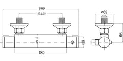 Nuie VBS001 Thermostatic Bar Valve, Chrome