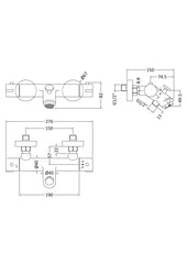 Nuie VBS021 Thermostatic Bath Shower Mixer, Chrome