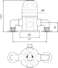 Nuie VSQ1 Commercial Exposed Sequential Shower Valve, Chrome