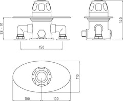 Nuie VSQ2 Commercial Exposed Sequential Thermostatic Valve, Chrome