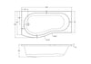 Image of Nuie WBB1785L 1700mm Left Hand B-Shaped Bath, White