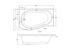 Image of Nuie WBB1585L 1500mm Left Hand B-Shaped Bath, White