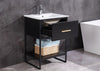 Image of Legion Furniture WH7024-BB-PVC 24" Black Finish Sink Vanity With Black Metal Frame, PVC - Houux