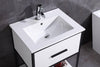Image of Legion Furniture WH7024-WH-PVC 24" White Finish Sink Vanity With Black Metal Frame, PVC - Houux
