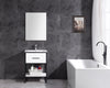 Image of Legion Furniture WH7024-WH-PVC 24" White Finish Sink Vanity With Black Metal Frame, PVC - Houux
