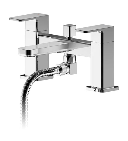 Nuie WIN304 Windon Deck Mounted Bath Shower Mixer With Kit, Chrome