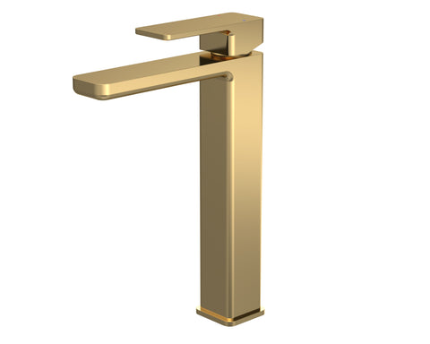 Nuie WIN870 Windon High-Rise Mono Basin Mixer (No Waste), Brushed Brass