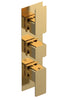 Image of Nuie WIN8TR02 Windon Triple Thermostatic Valve, Brushed Brass