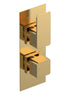 Image of Nuie WIN8TW02 Windon Twin Thermostatic Valve With Diverter, Brushed Brass