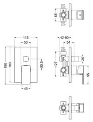 Nuie WINMV12 Windon Manual Shower Valve With Diverter, Chrome