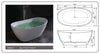 Image of Legion Furniture WJ8611-W 64.2" White Matt Solid Surface Tub, No Faucet - Houux
