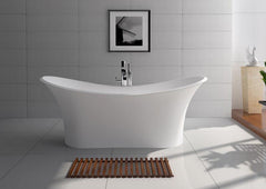 Legion Furniture WJ8614-W 68.9" White Matt Solid Surface Tub, No Faucet - Houux