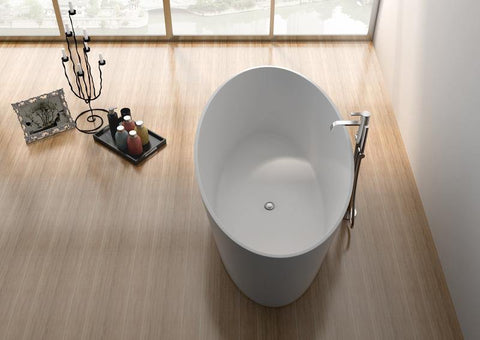 Legion Furniture WJ8617-W 63" White Matt Solid Surface Tub, No Faucet - Houux