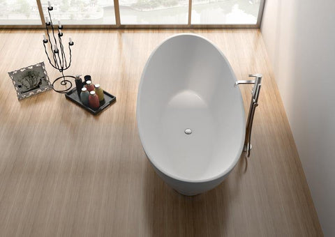 Legion Furniture WJ8620-W 70.7" White Matt Solid Surface Tub, No Faucet - Houux