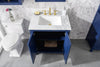 Image of Legion Furniture WLF2130-B 30" Blue Finish Sink Vanity Cabinet With Carrara White Top - Houux