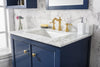 Image of Legion Furniture WLF2130-B 30" Blue Finish Sink Vanity Cabinet With Carrara White Top - Houux