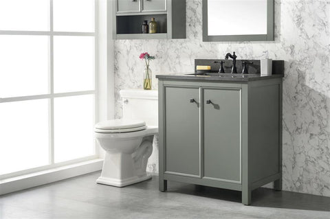 Legion Furniture WLF2130-PG 30" Pewter Green Finish Sink Vanity Cabinet With Blue Lime Stone Top - Houux