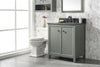 Image of Legion Furniture WLF2130-PG 30" Pewter Green Finish Sink Vanity Cabinet With Blue Lime Stone Top - Houux