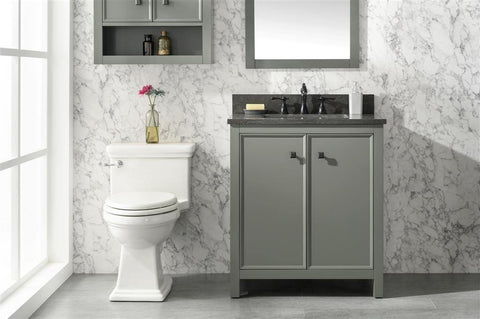 Legion Furniture WLF2130-PG 30" Pewter Green Finish Sink Vanity Cabinet With Blue Lime Stone Top - Houux